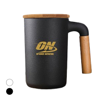 DESIGNER Ceramic Mug with Wooden Handle - 450ml