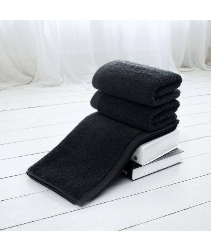 Plain Black Cotton Hand Towels