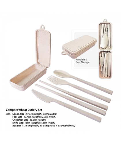 Compact Wheat Cutlery Set
