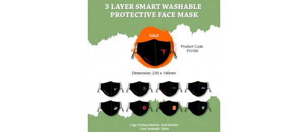 CUSTOMIZED 3 Layers Smart Washable Protective Face Mask