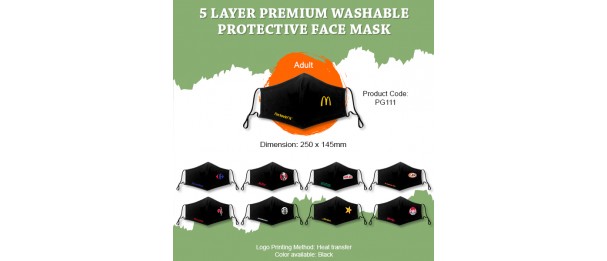 CUSTOMIZED 5 Layers Premium Washable Protective Face Mask