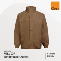 Full-Zip Windbreaker Jacket with Hidden Hoodie