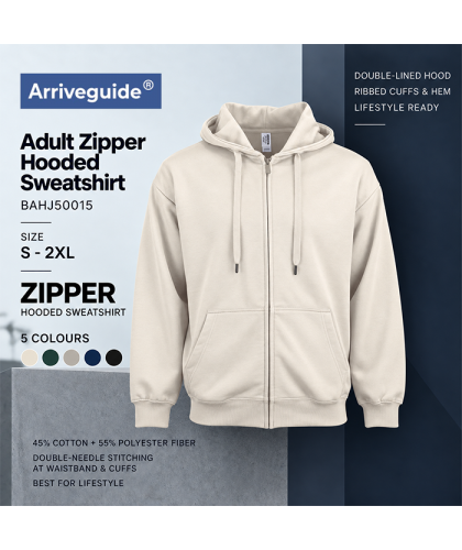 Adult Zipper Hooded Sweatshirt