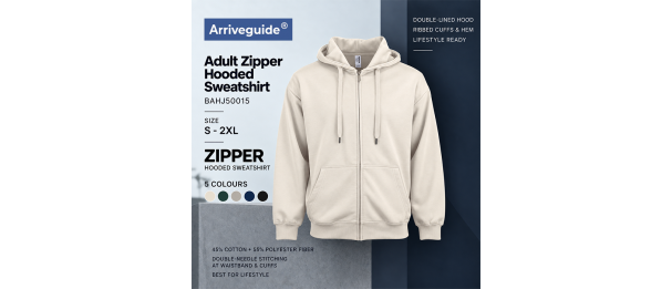 Adult Zipper Hooded Sweatshirt