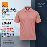 Microfibre Eyelet Short Sleeve Polo Shirt