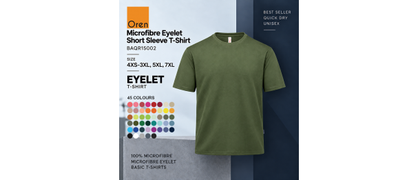 Microfibre Eyelet Short Sleeve T-Shirt