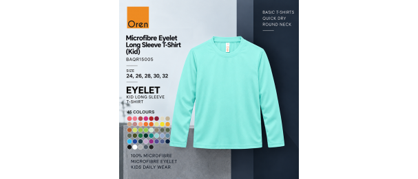 Microfibre Eyelet Long Sleeve T-Shirt (Kid)