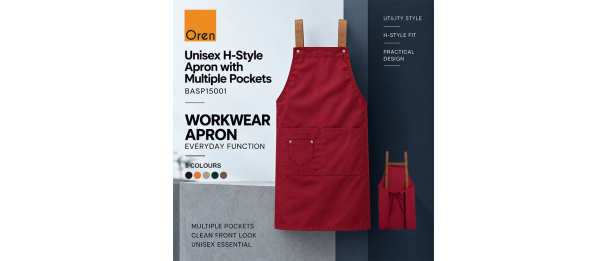 Unisex H-Style Apron with Multiple Pockets