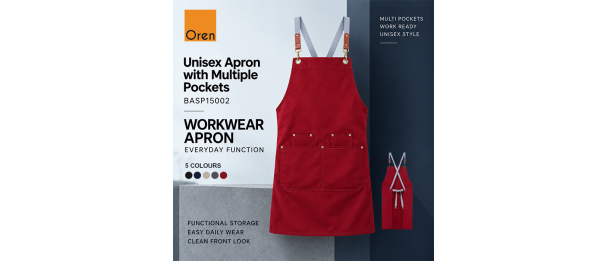 Unisex Apron with Multiple Pockets