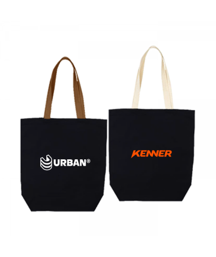 Colour Strip Black Canvas Bag (34×31×10)