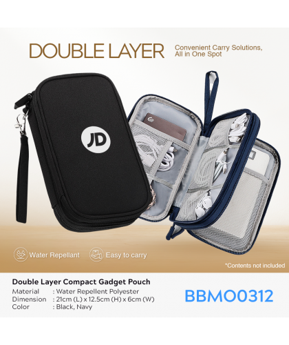 TWINSPACE Compact Double Layer Waterproof Gadget Pouch 