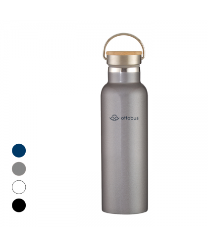 Tipton Stainless Steel Bottle With Bamboo Lid — 21oz