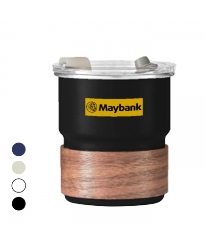 ZEN Stainless Steel Tumbler with Wooden Holder – 300ml