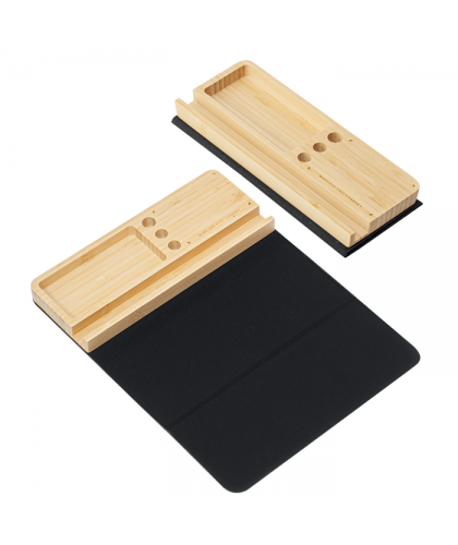 EcoDesk Pro Bamboo Holder with Mouse Pad