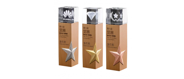 Exclusive Crystal Wooden Award