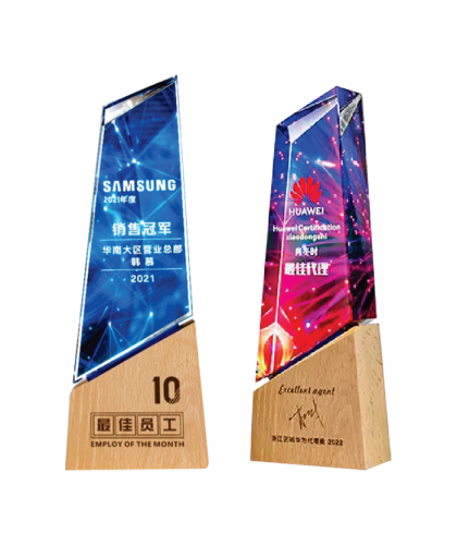 Exclusive Crystal Wooden Award