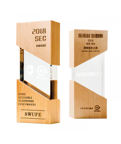 Exclusive Crystal Wooden Award