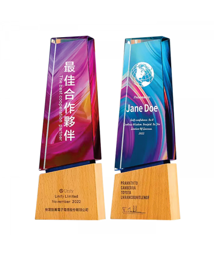 Exclusive Crystal Wooden Award