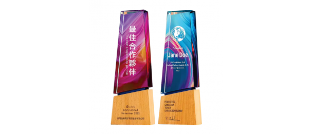 Exclusive Crystal Wooden Award