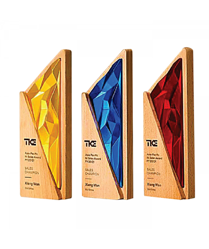 Exclusive Crystal Wooden Award