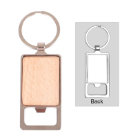 Wooden Keychain with Bottle Opener