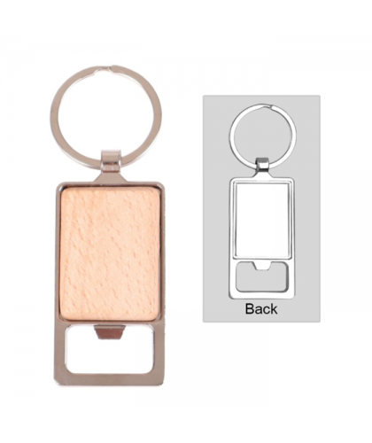 Wooden Keychain with Bottle Opener