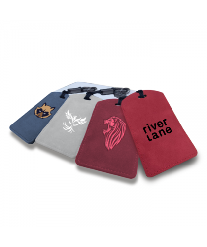 SUEDE PU ID Card Holder with Key Ring
