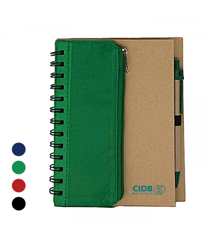 Eco Notepad with Pen with Non-Woven Pouch