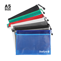 Frosted PVC Pouch with Net Divider – A5 Size