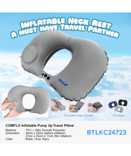 COMFLO Inflatable Pump Up Travel Pillow