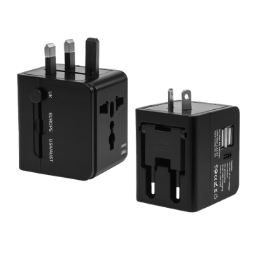 SPARK Universal Travel Adapter with Dual USB + 1 Type-C