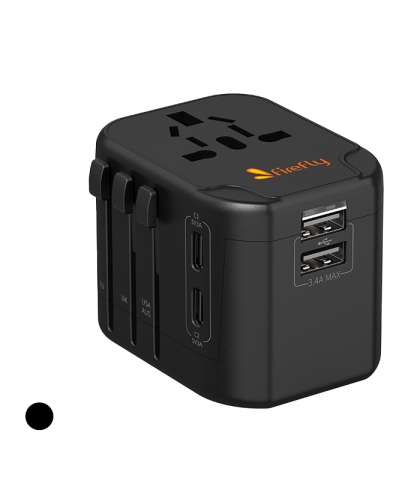 NEXUS Universal Travel Adapter with Dual Type-C + Dual USB