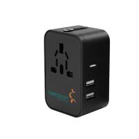 OMNIPORT Universal Travel Adapter with Dual USB + 1 Type-C