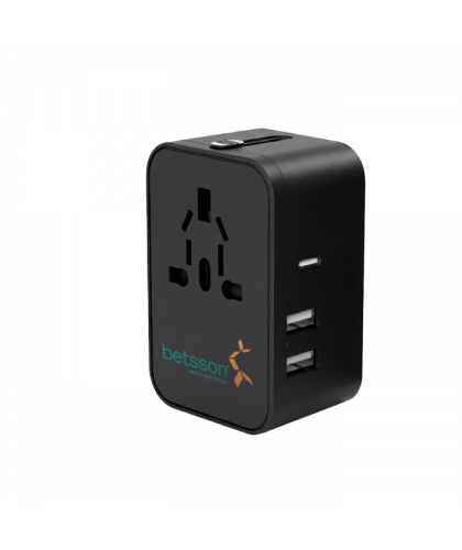 OMNIPORT Universal Travel Adapter with Dual USB + 1 Type-C