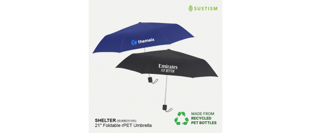 SHELTER 21" Foldable rPET Umbrella