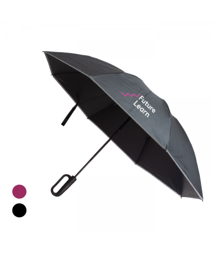 23" Foldable Auto Open Umbrella with Reflective Rim