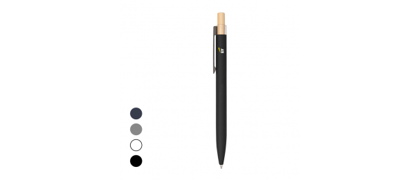 Recycled Aluminum Pen With Bamboo Plunger